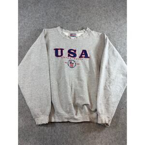 Vintage 90s USA Chula Vista Crewneck Sweatshirt Mens Large Gray Casual Graphic